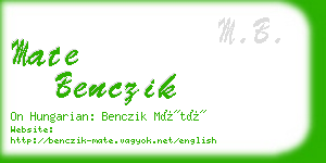 mate benczik business card